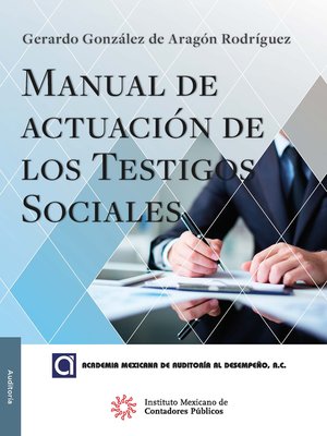 cover image of Manual de actuación de los testigos sociales